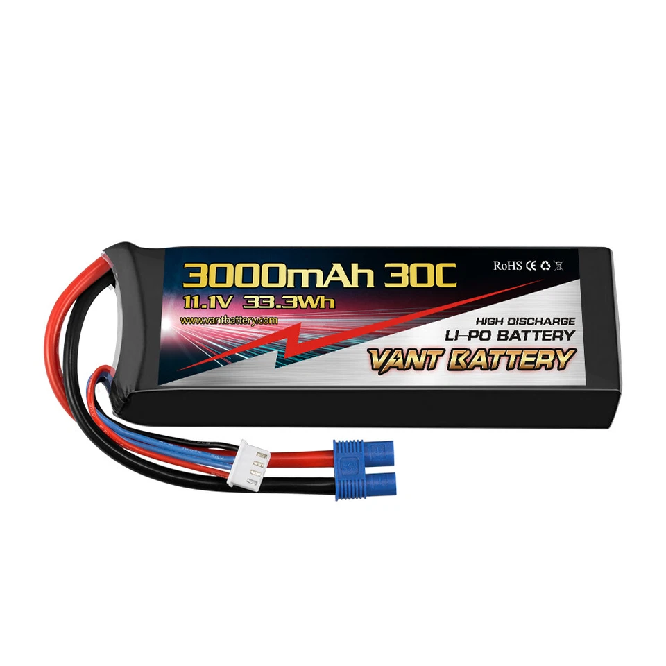 E-FLIGHT APPRENTICE VANT 3S 11.1V 3000mAh 30C LiPo Battery EC3 RC PLANE LOSI - Image 1 of 1