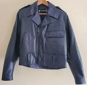 vintage Harley-Davidson Black Leather Motorcycle Jacket Biker Rockabilly 42 - Picture 1 of 20