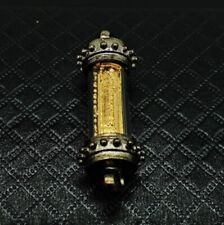 Thai Amulet Takrut Yant Wealth Talisman 5 Row Gold Charm Magic God Trade Pendant