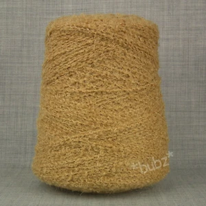 SOFT MOHAIR LOOP YARN CARAMEL BROWN 400g CONE POODLE DOUBLE KNITTING DK WOOL NEW - Picture 1 of 3