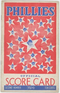 Tarjeta de puntuación 1939 Philadelphia Phillies Pittsburgh Pirates buen estado sin puntuar - Imagen 1 de 2