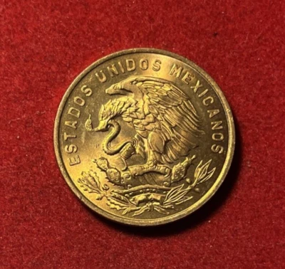 墨西哥 1964 年 20 Centavos UNC 青铜硬币 KM#440 T5140a — 第 1/2 张图片