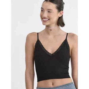 No Boundaries Women's Cropped Black Tank XX Large Inner Bra - Picture 1 of 6