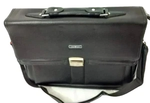 Premium Leather Briefcase – 15" Professional Multipurpose Office Bag (Black) - Picture 1 of 10