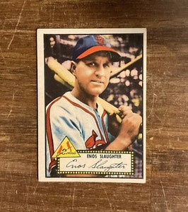 1952 Topps - Red Back #65 Enos Slaughter Cardinals Crease Near Head