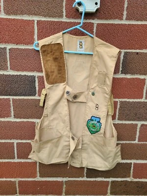 Bob Allen Hunting Shooting Vest Brown Canvas w/ Suede Shoulder Pad Size M/L - Image 1 of 4