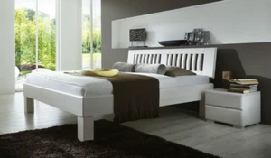 Komfortbett weiß lackiert "Größenauswahl" Massivholzbett Doppelbett Ehebett P2 - Bild 1 von 6