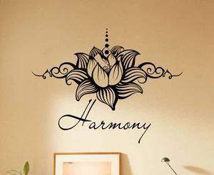 Lotus Flower Wall Decal Yoga Namaste Vinyl Sticker Harmony Home Decor 31(nse) - Picture 1 of 2