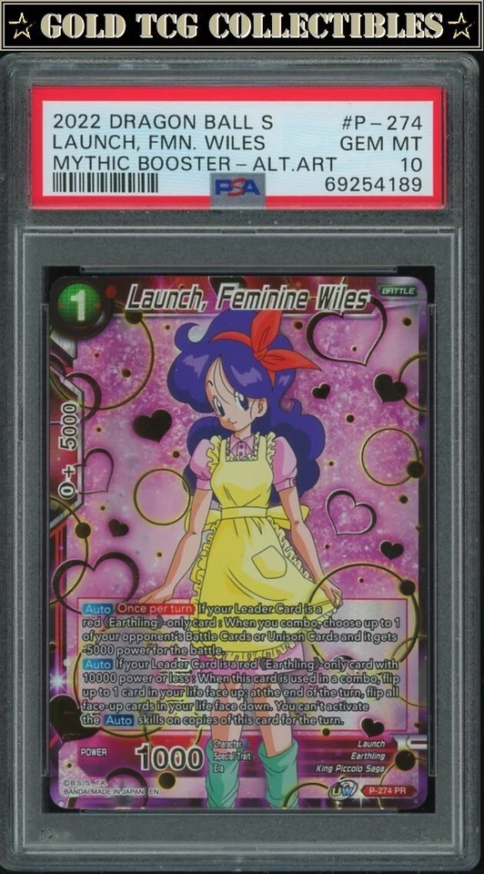 PSA 10 ⭐️ Launch Feminine Wiles Alt Art Promo Waifu Card Super DBS Z DBZ Heroes - Image 1 of 1