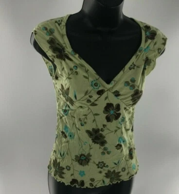 Women’s Old Navy Green Blue Floral Tank Top Shirt Top Size Small NWOT - Image 1 of 4