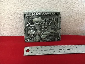 sesquicentennial ALBANY 1836-1986 BELT BUCKLE FINE PEWTER - Picture 1 of 1