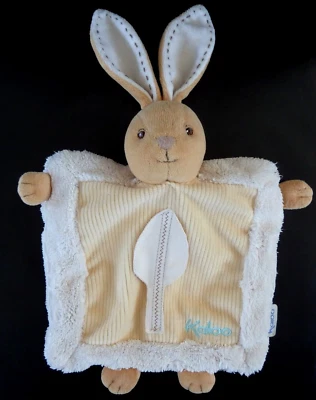 *. DOUDOU PLAT MARIONNETTE KALOO LAPIN BEIGE ECRU MARRO JAUNE feuille EXC. ETAT - Image 1 of 2