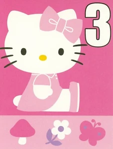 Hello Kitty HAPPY 3RD BIRTHDAY Card FOR 3 YEAR OLD GIRL, Cat Bow by Kid Squad +✉ - Picture 1 of 6