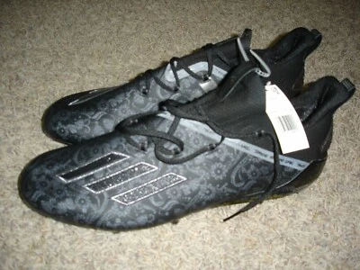 NEW Adidas Adizero Young King black floral football spikes cleats men's size 18 - Image 1 of 4