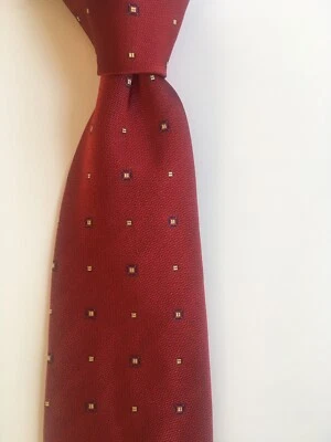 Corbata Battistoni Barneys Nueva York Rojo Azul Plata Seda Hecha en Italia con 3.75 Pa1073 Foto 1 de 4