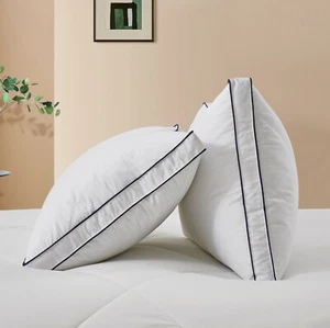HOTEL Quality 2 Pack White Goose Down Feather Bed Pillows Queen King Size Pillow - Picture 1 of 10