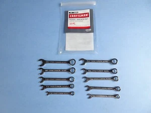 CRAFTSMAN INCH & METRIC 10PC 3/16" to 9mm 12/6PT Midget Combination Wrench Set - Picture 1 of 3