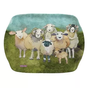 Large Sheep Melamine Scatter Tray by Emma ball- England Cute Sheep on Pasture! - Picture 1 of 1