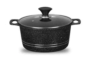 Master Die Cast Marble Non Stick Induction Casserole Cooking Pot with Glass Lid - Picture 1 of 5