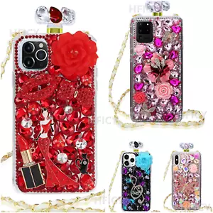 Funda para iPhone 12 13 14 15 16 Pro Max Diamantes Botella de Perfume Mujer Teléfono Cubierta - Imagen 1 de 39