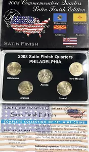 2008 P Commemorative State Quarters, Satin Finish - 5 Coins - Toning! - Picture 1 of 3