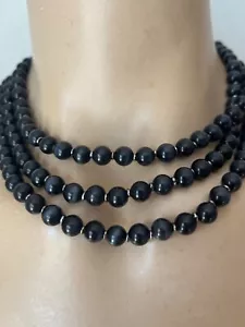 NUEVO CON ETIQUETAS Collar St John Tejido Diseñador Perlas Negras - Imagen 1 de 4