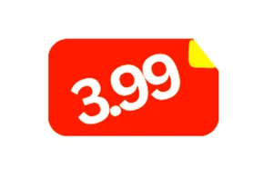 Adesivi 3,99 etichette prezzo | adesivi adesivi rossi prezzo vendita 1,5""x1"" | 1 RL di 1000 - Foto 1 di 3
