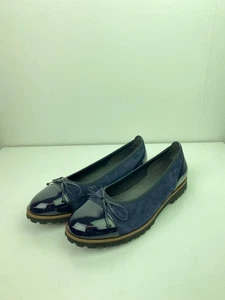 Gabor Navy Patent Suede Bow Ballerina Flat Lightweight Comfort UK 5.5 New - Picture 1 of 10
