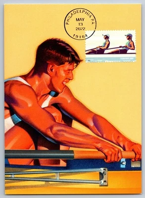 #5697 Women's Rowing FDC Maxi Card on UX255 Olympic Men's Rowing - Image 1 of 2
