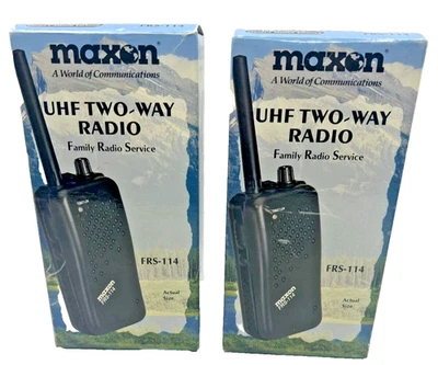Maxon UHF Two-Way Radio FRS-114 Family Radio Service Set of 2 Vintage New - Image 1 of 4