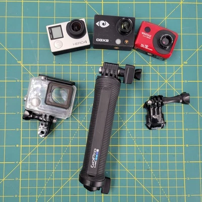 GoPro HERO4, CGX2 Cyclops, Vivitar 786HD, Action Camera with Gopro Case & Tripod - Image 1 of 4
