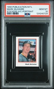 PSA 10 GEM MINT 1990 PUBLICATION INT'L STICKER MARK McGWIRE A'S 40729 B294 - Bild 1 von 1