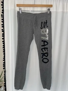 AEROPOSTALE AERO 87 GRIS JOGGERS PANTALONES DE CHÁNDAL PARA MUJER JRS XS SUDADERAS VINTAGE Y2K - Imagen 1 de 5