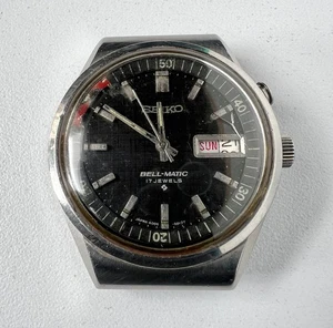 SEIKO 4006-6060 Automatic Watch Vintage Mens Bell-Matic Black Dial 17 Jewels - Picture 1 of 7