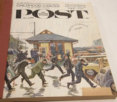 BOUND 4 ISSUES OCTOBER 1961 SATURDAY EVENING POST W/GREAT NEW CAR MODEL ADS - Image 1 of 4