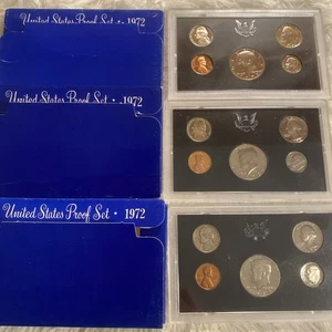 1972 US Mint Proof Sets Lot of 3 in box - Picture 1 of 5