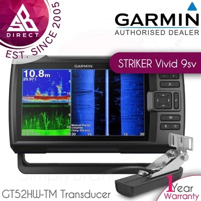 Garmin Striker Leuchtend 9sv & GT52HW-TM Wandler│22.9cm Meer- GPS Fischsucher│ - Bild 1 von 4