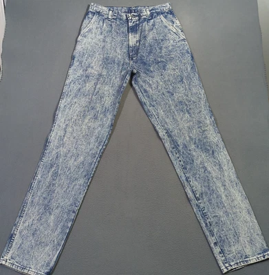 Pantalones de mezclilla para mujer Wrangler de colección 33x38 azul lavado ácido cintura alta hechos en EE. UU. 00070HW Foto 1 de 4