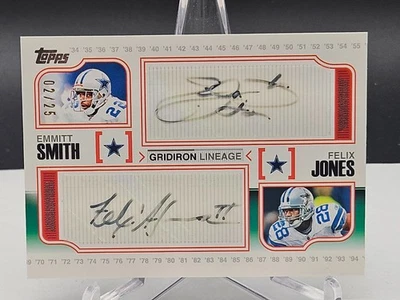Emmitt Smith Felix Jones 2010 Topps #GLDA-SJ Gridiron League Auto #02/25 - Image 1 of 2