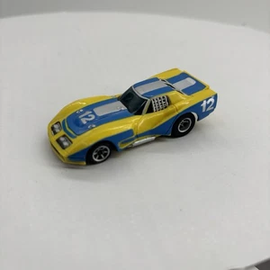 AURORA AFX HO SCALE CORVETTE SLOT CAR UNTESTED YELLOW BLUE #12 - Picture 1 of 7