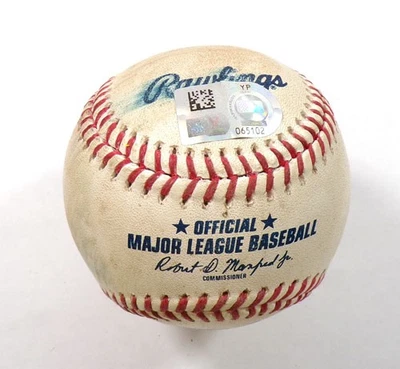 2021 Brewers @ Pirates Game-Used Baseball Luis Urias Bryse Wilson Single COA - Image 1 of 3