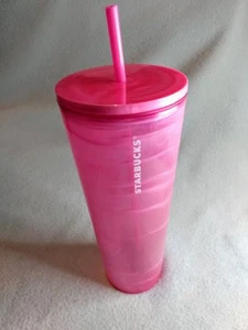 Vaso frío remolino mármol rosa chicle verano 2023 Starbucks nuevo sin etiquetas 24 oz - Imagen 1 de 8
