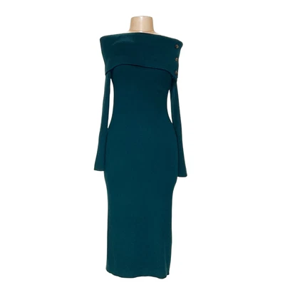 Vestido midi ceñido al cuerpo verde Banana Republic Foto 1 de 4