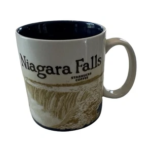 Starbucks Niagara Falls 2012 16 oz. Taza Taza Global Icon Series Blanco Azul Raro - Imagen 1 de 5