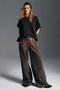 Free People One Teaspoon Hand Embellished Love Machine Jeans Braun 29 Neu mit Etikett - Bild 1 von 6