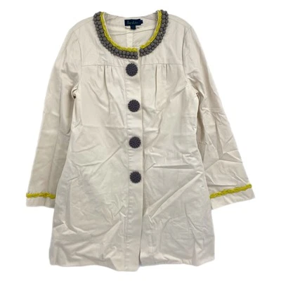 Chaqueta de longitud media Boden gris crema adornada | Talla 14 Foto 1 de 4