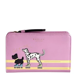RADLEY Get Your Skates On Pink Leather Bifold Purse With Dust Bag - New With Tag - Picture 1 of 5