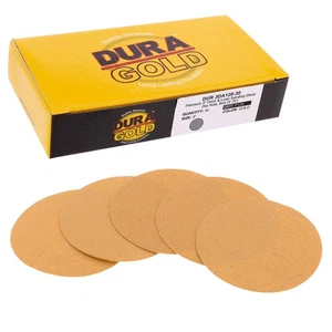 120 Grit 3" Gold Hook & Loop Sanding Discs DA Sanders - Box of 30 Sandpaper - Picture 1 of 5