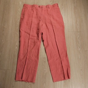 Lauren Ralph Lauren 100% Leinen Hose Herren 40x30(28) Rosa Bundfaltenhose Freizeit - Bild 1 von 14
