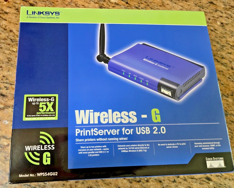 Linksys WPS54GU2 Wireless-G PrintServer for USB 2.0  - JS24 - Image 1 of 4
